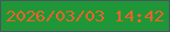 文字の大きさ：2、枠の色：49555f、背景の色：1f9738、文字の色：ec6326 無料ブログパーツのブログ時計