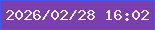 文字の大きさ：1、枠の色：4955e9、背景の色：7a3eaf、文字の色：f5f2eb 無料ブログパーツのブログ時計