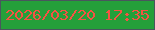 文字の大きさ：3、枠の色：49565d、背景の色：259f3a、文字の色：f65243 無料ブログパーツのブログ時計