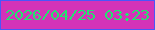 文字の大きさ：1、枠の色：4956fa、背景の色：d333b8、文字の色：22e46f 無料ブログパーツのブログ時計