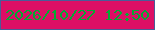 文字の大きさ：2、枠の色：495c98、背景の色：dc0f65、文字の色：04aa33 無料ブログパーツのブログ時計