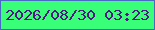 文字の大きさ：5、枠の色：4968c6、背景の色：39fe77、文字の色：501588 無料ブログパーツのブログ時計