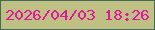 文字の大きさ：4、枠の色：496958、背景の色：bec183、文字の色：e2189c 無料ブログパーツのブログ時計