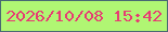 文字の大きさ：5、枠の色：496973、背景の色：b0f673、文字の色：e73c73 無料ブログパーツのブログ時計