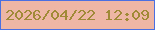 文字の大きさ：3、枠の色：496fe1、背景の色：eeb6a5、文字の色：a18a37 無料ブログパーツのブログ時計