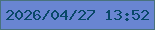 文字の大きさ：3、枠の色：49727d、背景の色：6985d2、文字の色：094869 無料ブログパーツのブログ時計