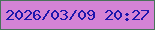 文字の大きさ：3、枠の色：497359、背景の色：d483d5、文字の色：1d16ad 無料ブログパーツのブログ時計