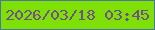 文字の大きさ：3、枠の色：49779f、背景の色：7ee004、文字の色：714f88 無料ブログパーツのブログ時計