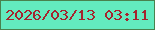 文字の大きさ：3、枠の色：49824e、背景の色：63ebbf、文字の色：a5242e 無料ブログパーツのブログ時計