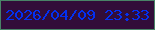 文字の大きさ：4、枠の色：498367、背景の色：320d39、文字の色：0330f1 無料ブログパーツのブログ時計