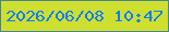 文字の大きさ：3、枠の色：498692、背景の色：cfdf30、文字の色：0e7efa 無料ブログパーツのブログ時計