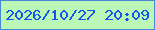 文字の大きさ：2、枠の色：4986d5、背景の色：bbf7b7、文字の色：1356eb 無料ブログパーツのブログ時計