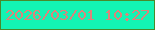 文字の大きさ：4、枠の色：498a2a、背景の色：13f4b3、文字の色：dd837b 無料ブログパーツのブログ時計