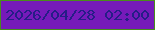 文字の大きさ：1、枠の色：498c1c、背景の色：761aba、文字の色：261d87 無料ブログパーツのブログ時計