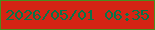 文字の大きさ：3、枠の色：498e1e、背景の色：d52414、文字の色：07744a 無料ブログパーツのブログ時計