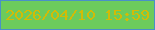 文字の大きさ：4、枠の色：4990c7、背景の色：6ccb5c、文字の色：d2bb06 無料ブログパーツのブログ時計