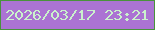 文字の大きさ：1、枠の色：49923b、背景の色：ab73d3、文字の色：caf2cc 無料ブログパーツのブログ時計