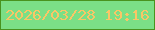 文字の大きさ：1、枠の色：49931e、背景の色：7bdf86、文字の色：f9c666 無料ブログパーツのブログ時計