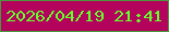 文字の大きさ：4、枠の色：49963d、背景の色：b4035c、文字の色：65ff2b 無料ブログパーツのブログ時計