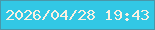 文字の大きさ：2、枠の色：4997a9、背景の色：32c8e5、文字の色：faf0e1 無料ブログパーツのブログ時計