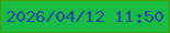 文字の大きさ：2、枠の色：499a03、背景の色：19bd43、文字の色：1e48a1 無料ブログパーツのブログ時計