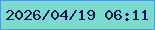 文字の大きさ：3、枠の色：499cd4、背景の色：7bd9cd、文字の色：06184f 無料ブログパーツのブログ時計