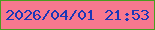 文字の大きさ：4、枠の色：499d20、背景の色：f7788f、文字の色：1a37b7 無料ブログパーツのブログ時計