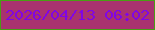 文字の大きさ：5、枠の色：499e14、背景の色：a9326f、文字の色：8006e4 無料ブログパーツのブログ時計