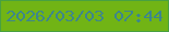 文字の大きさ：5、枠の色：49a041、背景の色：71b415、文字の色：3d868c 無料ブログパーツのブログ時計