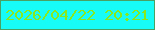 文字の大きさ：5、枠の色：49a163、背景の色：18fcf8、文字の色：88e91f 無料ブログパーツのブログ時計