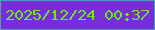 文字の大きさ：5、枠の色：49a2ab、背景の色：782ddd、文字の色：66ef16 無料ブログパーツのブログ時計