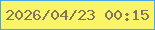 文字の大きさ：2、枠の色：49a4e2、背景の色：faf466、文字の色：7f765f 無料ブログパーツのブログ時計