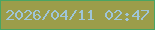 文字の大きさ：5、枠の色：49a563、背景の色：9b9d4a、文字の色：9fc5d9 無料ブログパーツのブログ時計