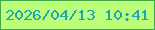 文字の大きさ：2、枠の色：49a649、背景の色：bbfe78、文字の色：20a4b3 無料ブログパーツのブログ時計