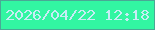 文字の大きさ：5、枠の色：49a895、背景の色：32f6a2、文字の色：c8ecf5 無料ブログパーツのブログ時計