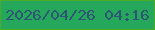 文字の大きさ：1、枠の色：49ab26、背景の色：25a85b、文字の色：2d5574 無料ブログパーツのブログ時計