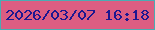 文字の大きさ：2、枠の色：49acb3、背景の色：dc5d82、文字の色：1d1790 無料ブログパーツのブログ時計