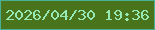 文字の大きさ：4、枠の色：49af96、背景の色：4a741c、文字の色：94e9b5 無料ブログパーツのブログ時計