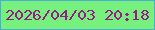文字の大きさ：2、枠の色：49afd5、背景の色：77f17e、文字の色：961d87 無料ブログパーツのブログ時計