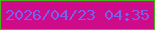 文字の大きさ：3、枠の色：49b21d、背景の色：ce0b89、文字の色：7961ee 無料ブログパーツのブログ時計