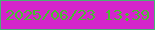 文字の大きさ：5、枠の色：49b274、背景の色：d425cb、文字の色：48bd31 無料ブログパーツのブログ時計