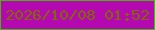 文字の大きさ：3、枠の色：49b410、背景の色：b409b0、文字の色：826805 無料ブログパーツのブログ時計