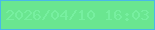 文字の大きさ：2、枠の色：49b8e8、背景の色：6ae690、文字の色：77efa0 無料ブログパーツのブログ時計