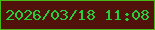 文字の大きさ：4、枠の色：49b917、背景の色：51120c、文字の色：28ce39 無料ブログパーツのブログ時計