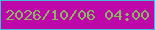 文字の大きさ：5、枠の色：49b9d6、背景の色：be07a9、文字の色：8bb663 無料ブログパーツのブログ時計
