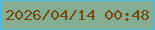 文字の大きさ：4、枠の色：49b9e6、背景の色：84ad91、文字の色：784913 無料ブログパーツのブログ時計