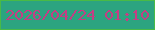 文字の大きさ：4、枠の色：49ba46、背景の色：2ca480、文字の色：c43e84 無料ブログパーツのブログ時計