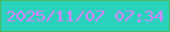 文字の大きさ：2、枠の色：49ba61、背景の色：2ad1bc、文字の色：dc80fe 無料ブログパーツのブログ時計