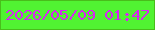 文字の大きさ：2、枠の色：49bd1b、背景の色：51f332、文字の色：d726f3 無料ブログパーツのブログ時計