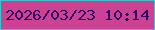 文字の大きさ：5、枠の色：49bdcc、背景の色：cb4292、文字の色：310564 無料ブログパーツのブログ時計